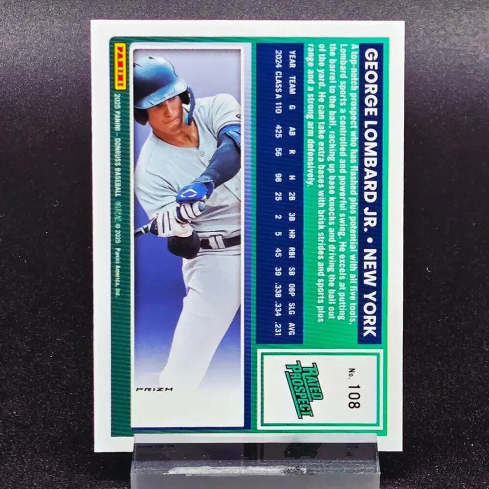 2025 George Lombard Velocity Heating Up Teal 150/199 RC's Yankees Top Prospect